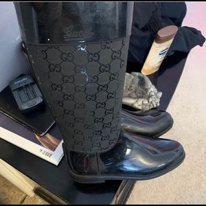 Black Gucci Rainboots